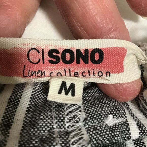 CI Sono Linen Collection High Waisted Pants Size M - Picture 5 of 6